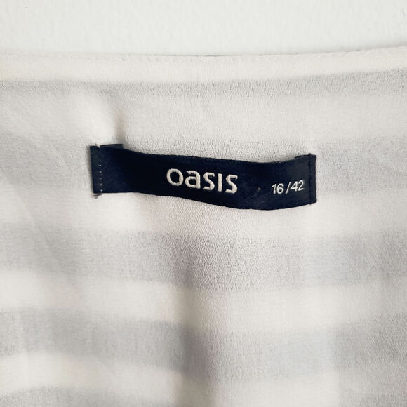 Oasis Striped Racerback Tank Minidress Size 16 - Picture 3 of 6